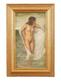 KARL TRUPPE AUSTRIAN FEMALE NUDE PORTRAIT PAINTING