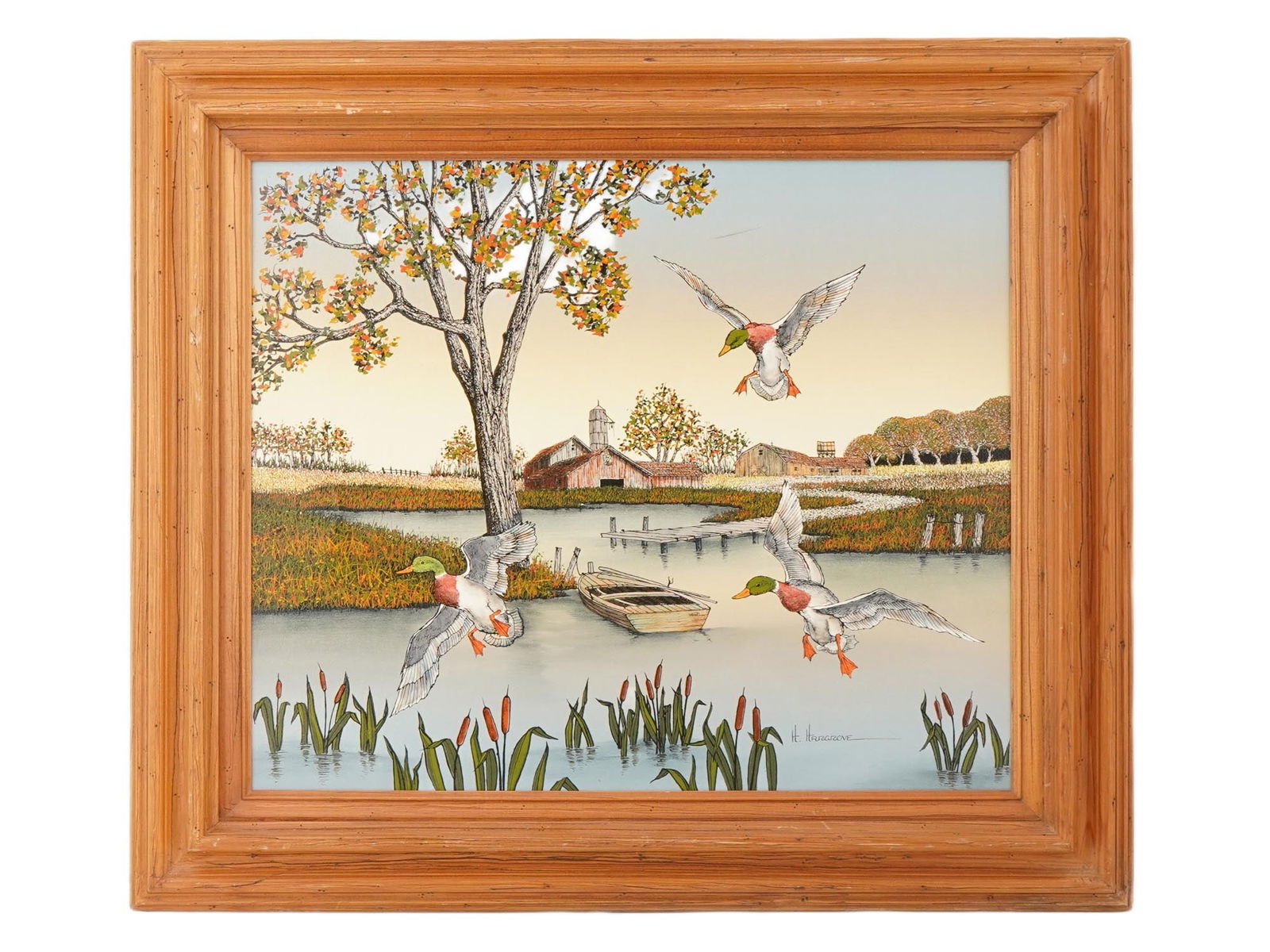 H. HARGROVE AMERICAN LANDSCAPE ACRYLIC PAINTING (1 of 7)