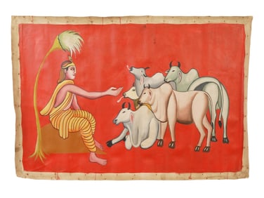 INDIAN OIL PAINTING SIGNED MANJIT BAWA