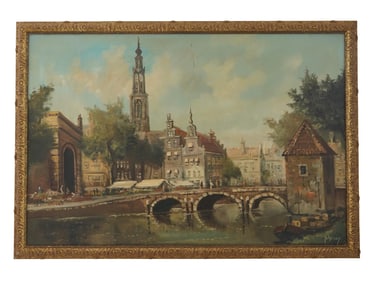 MID CENTURY OIL PAINTING SIGNED B. KENNEDY AMSTERDAM