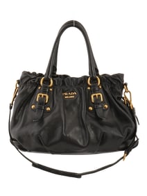 ITALIAN PRADA SOFT CALF LEATHER SHOPPING TOTE BAG