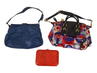 COACH SOHO OP ART SABRINA SATCHEL AND CLUTCH BAGS