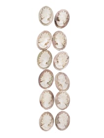 COLLECTION OF ANTIQUE HAND CARVED CAMEOS