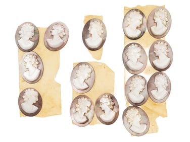 COLLECTION OF ANTIQUE HAND-CARVED CAMEOS