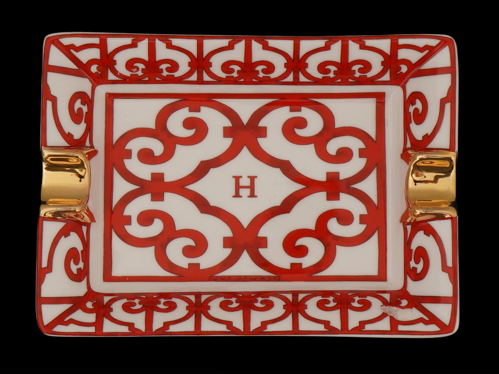 HERMES PARIS BALCON DU GUADALQUIVIR PORCELAIN ASHTRAY (1 of 5)