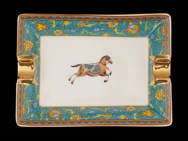 HERMES CHEVAL D ORIENT PORCELAIN ASHTRAY