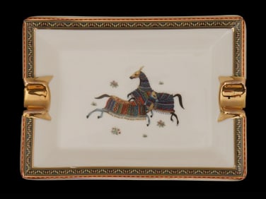 HERMES PARIS CHEVAL DORIENT PORCELAIN ASHTRAY
