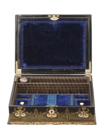 VTG STATIONERY BOX WITH INK BOX SMALL SCISSORS AND BOOK