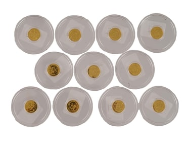 SET OF 11 INDIVIDUAL FINE GOLD EDC PLUG ROUNDS