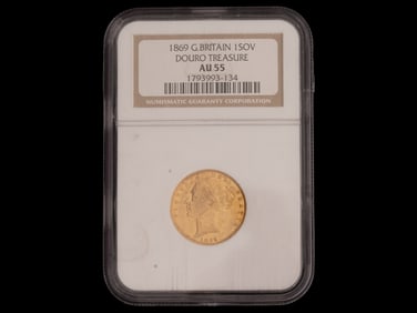 DOURO TREASURE ANTIQUE UK SOVEREIGN GOLD COIN 1869