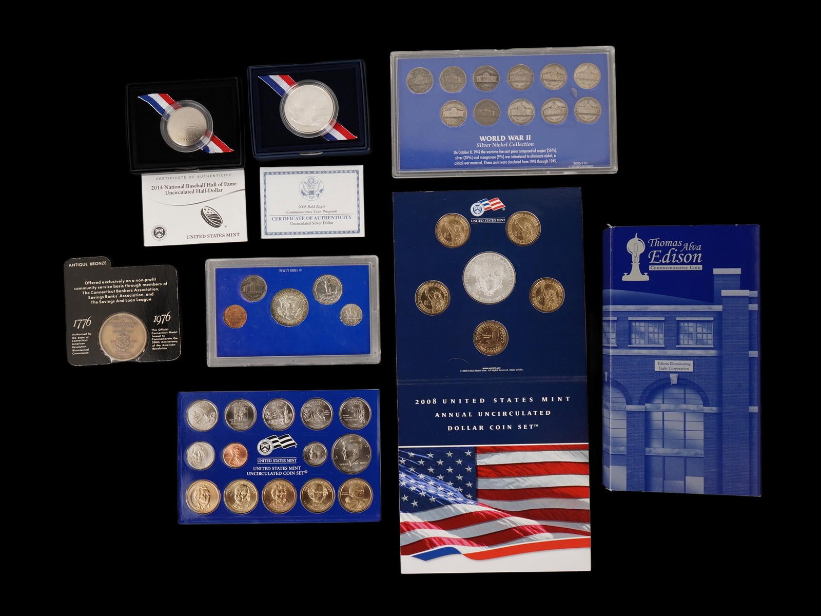 LARGE COLLECTION OF ASSORTED AMERICAN COINS SETS (1 of 16)