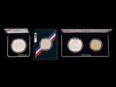 GROUP OF FOUR US COMMEMORATIVE COINS W COA