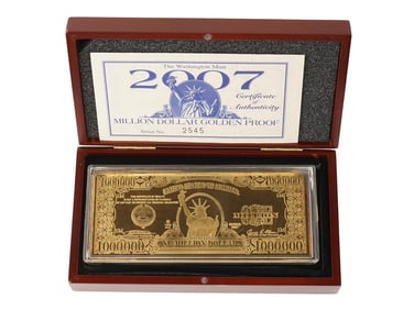 WASHINGTON MINT 24K GOLD PLATED MILLION DOLLAR BILL