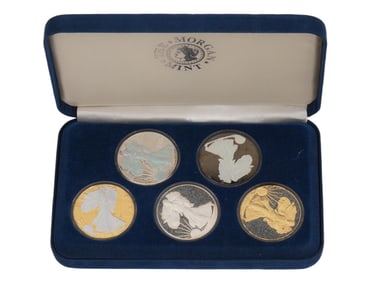 US HOLOGRAM AND OPALESCENT SILVER DOLLAR COINS W COA