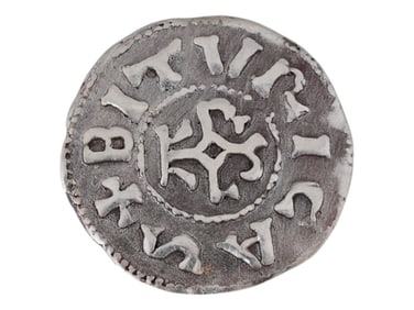 ANTIQUE FRENCH CAROLINGIAN CHARLES II SILVER COIN