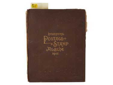 ANTIQUE INTERNATIONAL POSTAGE STAMP ALBUM 1901