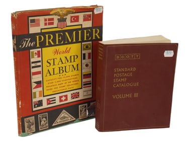 COLLECTION OF POSTAGE STAMPS AND CATALOGUE