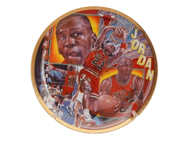 1991 MICHAEL JORDAN PORCELAIN PLATE NBA SUPERSTAR CATALAN