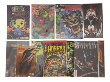 COLLECTION OF 12 HORROR AND SUPERHERO COMIC BOOKS