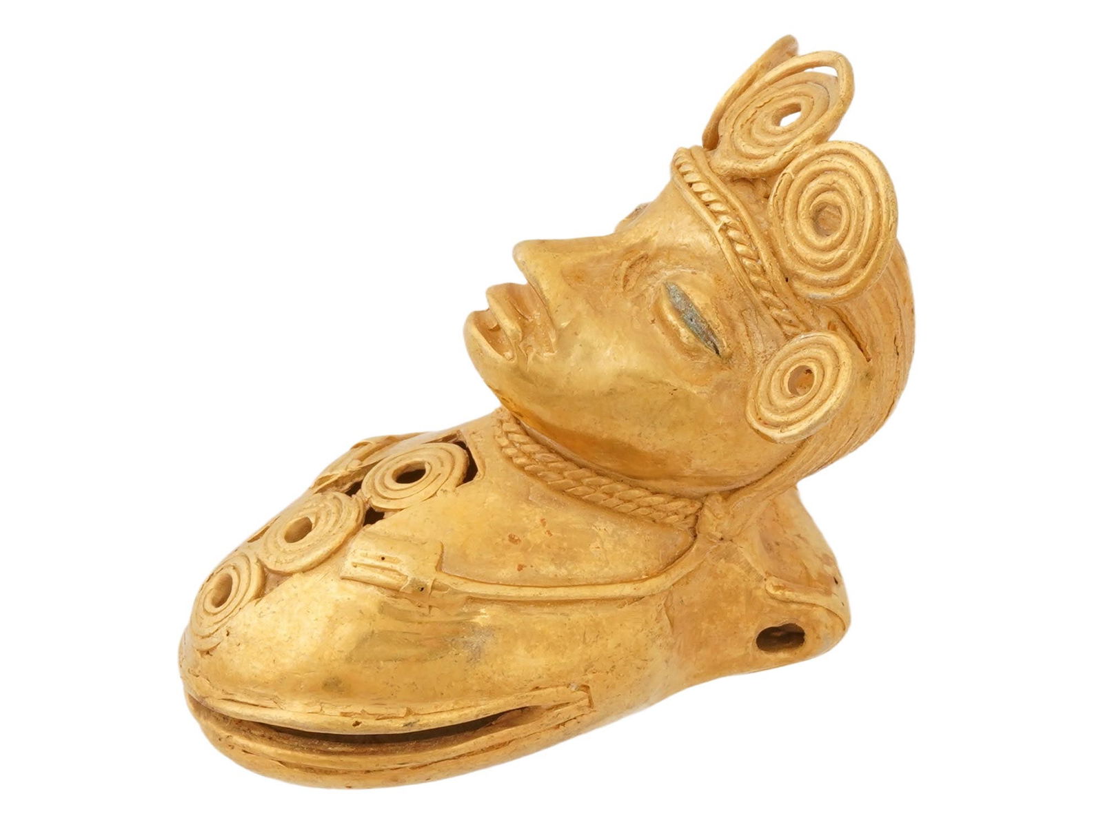 PRE COLUMBIAN TAIRONA TUMBAGA BABY RATTLE FIGURE (1 of 6)