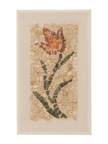 ANCIENT ROMAN MOSAIC FRAGMENT LOTUS FLOWER