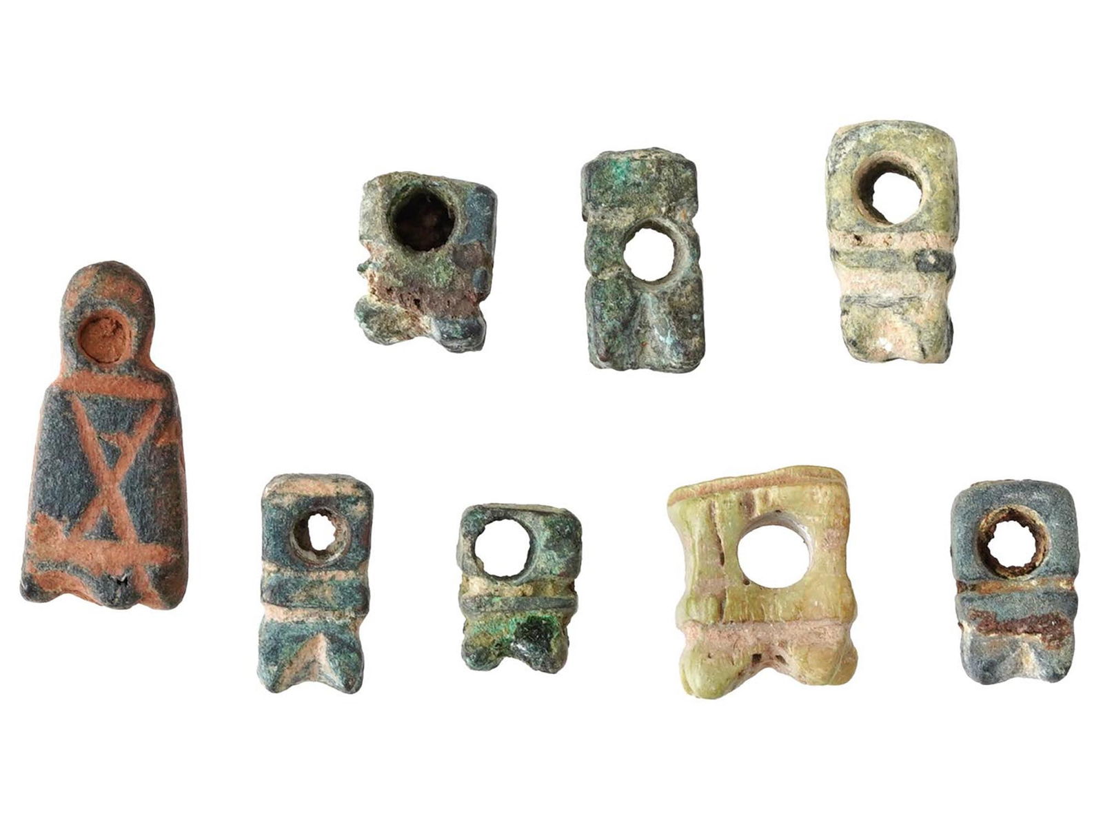8 ANCIENT ROMAN STONE AND BRONZE PENDANTS AGAINST EVIL (1 of 3)