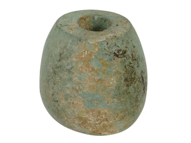 ANCIENT CARVED GRANITE MACE HEAD WITH CENTRAL PIERCING