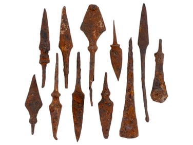 ANCIENT GRECO ROMAN IRON ARROWHEADS 500BC TO 300AD