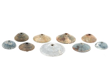 GROUP OF ANCIENT GRECO ROMAN STEATITE SPINDLE WHORLS