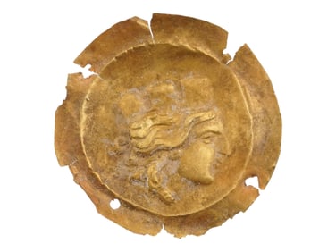 ANCIENT ROMAN GOLD PORTRAIT OF EMPRESS TYCHE PLAQUE