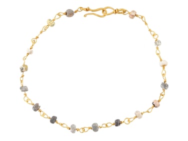 ANCIENT ROMAN GOLD BRACELET DESIGNED W GLASS BEADS