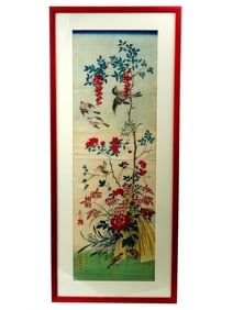 ANTIQUE JAPANESE MEIJI PERIOD WOODBLOCK BY SEISAI