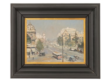 VINTAGE MID CEN CHILEAN OIL PAINTING BY BURGOS