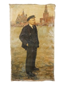 AFTER ISAAK BRODSKY SOVIET OIL PAINTING OF LENIN