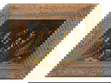 AFTER LOUIS MOELLER CONNOISSEURS CERAMIC PLATE PAINTING