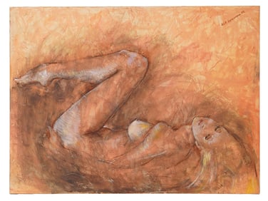 OIL PAINTING NUDE WOMAN SIGNED ALLA SAPOJNIKOVA