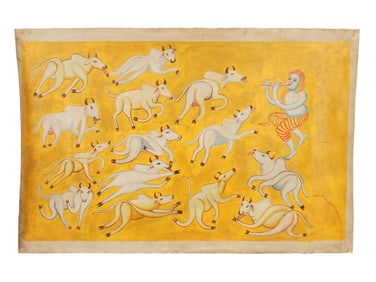 INDIAN OIL PAINTING SIGNED MANJIT BAWA