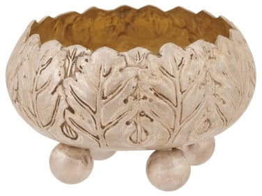 RUSSIAN SILVER HAND HAMMERED SALT CELLAR