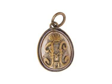 RUSSIAN SILVER ENAMEL PRESENTATION EASTER EGG PENDANT