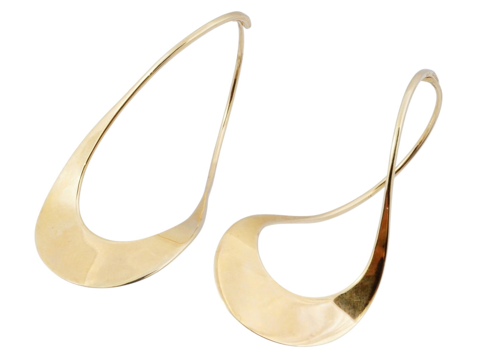 RONALD PEARSON 14K GOLD ARTISAN HOOP DESIGN EARRINGS (1 of 8)