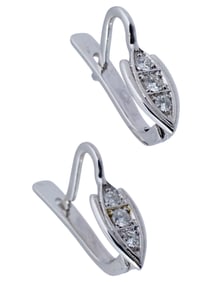 VINTAGE 14K WHITE GOLD DIAMOND EARRINGS