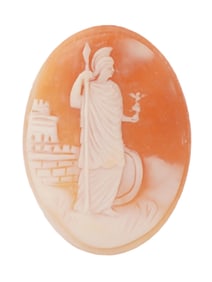 ANTIQUE SHELL CAMEO GREEK GODDESS ATHENA