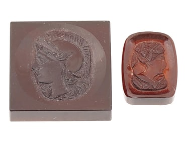 ANTIQUE VINTAGE ENGRAVED INTAGLIOS WITH PORTRAITS