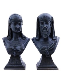 AFTER EMILE HEBERT EDYPTIAN REVIVAL PORTRAIT BUSTS