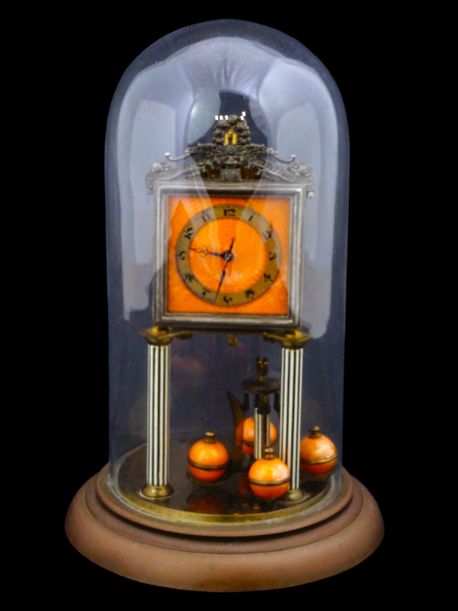 ANTIQUE ART DECO BRONZE TORSION TABLE CLOCK W GLASS (1 of 11)