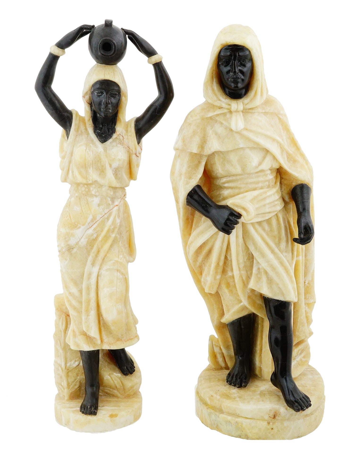 LOT TWO ORIENTALISTS CARVED ONYX SCULPTURES (1 of 10)