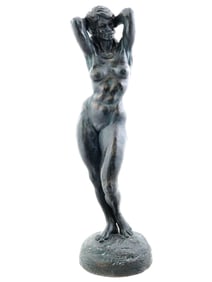 THOMAS HOLLAND TERRACOTTA STATUE OF NUDE FEMALE 1967