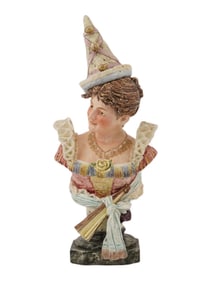 VTG EUROPEAN ART NOUVEAU CERAMIC BUST SCULPTURE