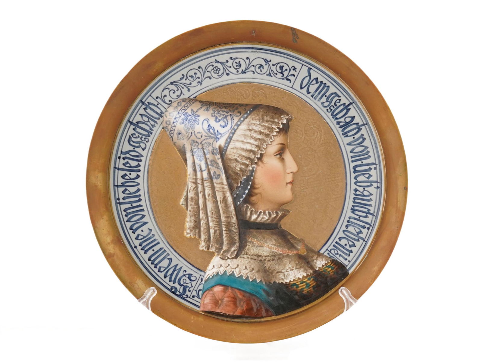 ANTIQUE GERMAN HAND PAINTED CERAMIC PLATE (1 of 7)