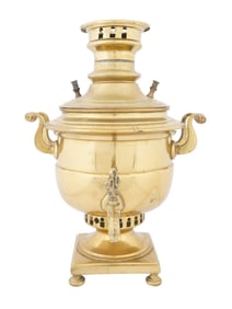 ANTIQUE RUSSIAN GILT BRASS SAMOVAR